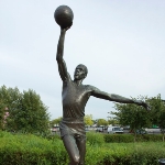 Achievement Erving statue in South Philadelphia of Julius Erving