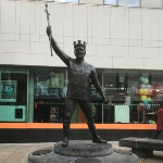 Achievement The statue commemorates Richard Harris who was born in Limerick. It depicts him in one of his most famous roles as King Arthur in the movie Camelot.
 of Richard Harris