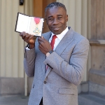 Achievement Chris Ofili with his Commander's Order of the of the British Empire. Photo by John Stillwell. of Chris Ofili