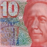 Achievement Euler on the Old Swiss 10 Franc banknote. of Leonhard Euler