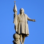 Achievement Monument to Christopher Columbus at the Plaza de Colón ("Columbus Square") in Madrid (Spain), built between 1881 and 1885. It's a three metres high statue sculpted in Italian white marble by Jerónimo Suñol. of Christopher Columbus