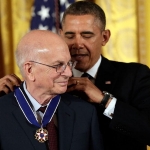 Achievement President Barack Obama awards the Presidential Medal of Freedom to a scholar in psychology Daniel Kahneman in the East Room at the White House on November 20, 2013. of Daniel Kahneman