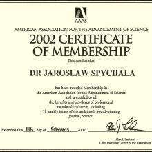 Award AAAS Certificate of Membership 2002