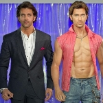 Achievement Hrithik Roshan with his wax sculpture at Madame Tussauds. of Hrithik Roshan