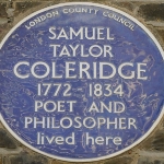 Achievement Blue plaque, 7 Addison Bridge Place, West Kensington, London of Samuel Coleridge