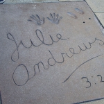 Achievement Andrews's handprints in front of Grauman's Chinese Theatre of Julie Andrews