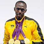 Achievement Usain Bolt with his medals of Usain Bolt
