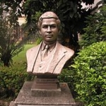 Achievement Bust of Ramanujan in the garden of Birla Industrial & Technological Museum of Srinivasa Aiyangar