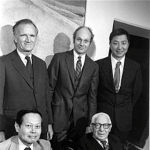 Achievement Yang with Val Fitch, James Cronin, Samuel C. C. Ting and Isidor Isaac Rabi of Yang Chen-Ning