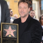 Achievement Russell Crowe holds his Hollywood Walk of Fame Star. of Russell Crowe