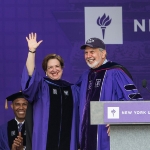 Achievement Justice of the Supreme Court Elena Kagan (L) receives an honorary doctorate during the 2014 graduation ceremony for New York University at Yankee Stadium on May 21, 2014 in the Bronx borough of New York City. of Elena Kagan