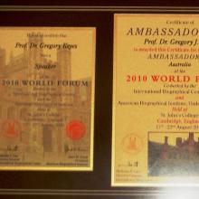 Award Chairman & Speaker - various Symposium's World Forum 2010 - Cambridge University