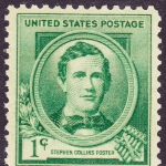 Achievement Foster commemorative stamp in the Famous American Composers series, 1940
 of Stephen Foster