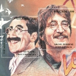 Achievement Marx and Lennon on a 1994 Abkhazia stamp of Groucho Marx