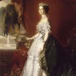 Achievement Empress Eugénie wearing a gown designed by Worth of Charles Worth