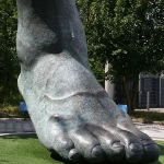 Achievement A monument of Seeler's right foot located outside Volksparkstadion of Uwe Seeler