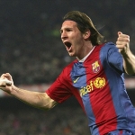 Achievement Messi celebrates scoring against Real Madrid at the Nou Camp as the 10 men came from behind three times. of Lionel Messi