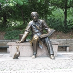 Achievement Statue in Central Park, New York commemorating Andersen and The Ugly Duckling  of Hans Christian Andersen