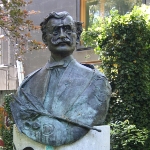 Achievement Bust of Anton Ažbe in Leopold Park in Munich. of Anton Ažbe