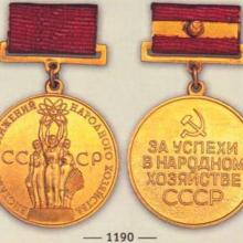 Award Gold Medal of VDNH (Vystavka Dostizheniy Narodnogo Khozyaystva)