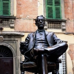 Achievement Monument to Giacomo Puccini (1858-1924), Lucca, Tuscany, Italy. of Giacomo Puccini