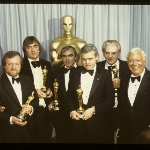 Achievement Farrah Fawcett, Nick Allder, Dennis Ayling, H. R. Giger, Brian Johnson, Carlo Rambaldi, and Harold Russell at an event for The 52nd Annual Academy Awards. of H. R. Giger