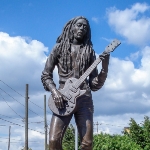 Achievement In 2006, a statue of Bob Marley was inaugurated, next to the national stadium on Arthur Wint Drive in Kingston to commemorate him.  of Bob Marley