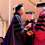 Achievement Rice makes an appearance at Boston College, where she is greeted by Father William Leahy. of Condoleezza Rice