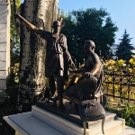 Achievement In the cultural-historical complex "Cyrillic Yard" of the Bulgarian city of Pliska, a sculpture of I. Ilf and his co-author E. Petrov, by Alexander Mironov, is installed. of Ilya Ilf