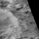 Achievement Weinbaum crater located at 65.5°S latitude and 245.4°W longitude on Mars. It measures 82 kilometers in diameter. of Stanley Grauman Weinbaum