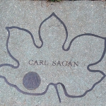 Achievement Stone dedicated to Carl Sagan in the Celebrity Path of the Brooklyn Botanic Garden. of Carl Sagan