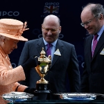 Achievement Queen Elizabeth II presents the trophy to owners Alain Wertheimer and Gerard Wertheimer, after their horse Solow won the Queen Elizabeth II Stakes Race run during the QIPCO British Champions Day at Ascot Racecourse on October 17, 2015 in Ascot, United Kingdom.  of Alain Wertheimer