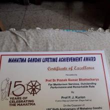 Award Mahatma  Gandhi Life Time achievement award 2019  of IIFS new Delhi