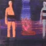 Achievement Bradford’s canvas ‘Beach Fire’ purchased at Sotheby's in New York City for $16,250 in 2019. of Katherine Bradford