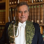 Achievement Bruno Barbey with his academic sword at the Academy of Fine Arts. Photo by Eric Feferberg. of Bruno Barbey
