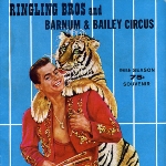 Achievement Cover of the 1966 Ringling Bros. and Barnum & Bailey souvenir program designed by Bomar, featuring Charly Baumann  of Charly Baumann
