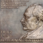 Achievement Memorial plaque on Johann Radon's house of birth, made by Zdeněk Kolářský. of Johann Radon