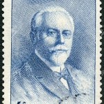 Achievement A stamp printed in France shows Andre Eugene Blondel (1863-1938), physicist, circa 1942 of Andre Blondel
