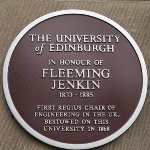 Achievement Plaque to Fleeming Jenkin in King's Buildings, Edinburgh. of Fleeming Jenkin