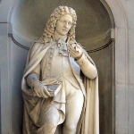 Achievement Statue of Micheli among the gallery of famous Tuscans in the Loggiato of the Uffizi, sculpted by Vincenzo Costiani. of Pier Micheli