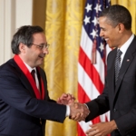 Achievement The 44th President of the United States Barack Obama awards Professor Delbanco with the National Humanities Medal "for his writings on higher education and the place classic authors hold in history and contemporary life."  of Andrew Delbanco
