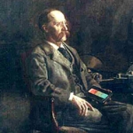 Achievement Portrait of Rowland holding a diffraction grating by Thomas Eakins. of Henry Rowland