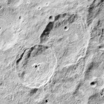 Achievement Oblique view of Moiseev crater (lower left) and Moiseev Z crater (upper right), on the far side of the moon. North is in the upper right. of Nikolay Moiseyev