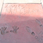 Achievement Mel Gibson's hands and footprints on the Hollywood Walk of Fame. Photo by Toby Simkin.
 of Mel Gibson