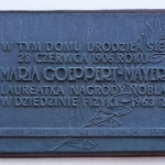 Achievement Commemorative plaque for Maria Goeppert Mayer in Katowice of Maria Goeppert Mayer
