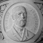 Achievement Heinrich Hertz medaillon in Hamburg's city hall.  of Heinrich Hertz