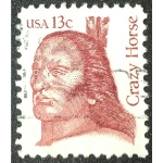 Achievement United States stamp with the image of Crazy Horse. of Crazy Horse