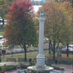 Achievement A memorial fountain to Dillon was erected in downtown Davenport in 1918, carved of Indiana limestone in Romanesque style, by sculptor Harry Liva. of John Dillon