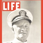 Achievement Cover of LIFE magazine with a photo of Admiral Nimitz by Bob Landry. of Chester Nimitz