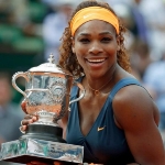 Achievement Serena Williams with one of her French Open trophies of Serena Williams